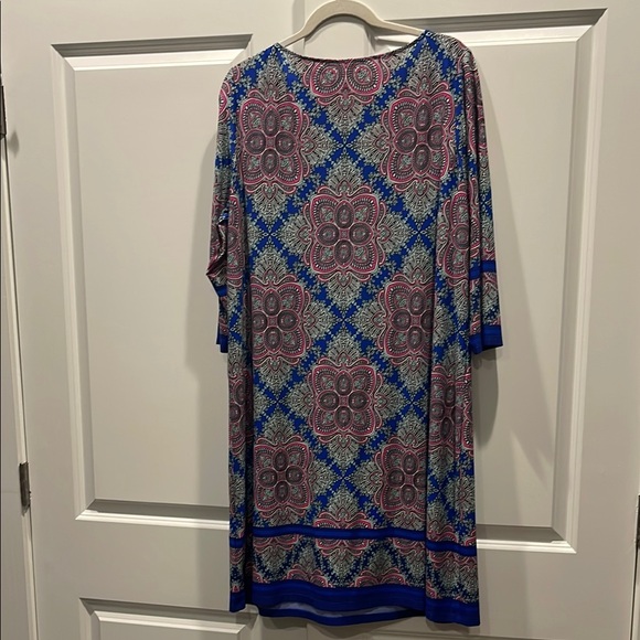 Wisp Blue and Pink Patterned Dress size 18W - Picture 6 of 7